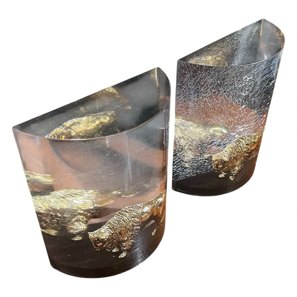 Golden Buffalo Bookends